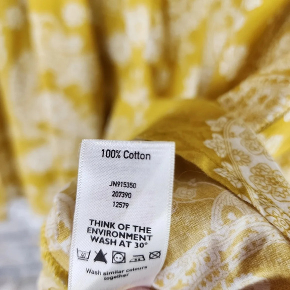 Vintage Yellow Gold Skater Mini Skirt Smocked Casual - Picture 14 of 14